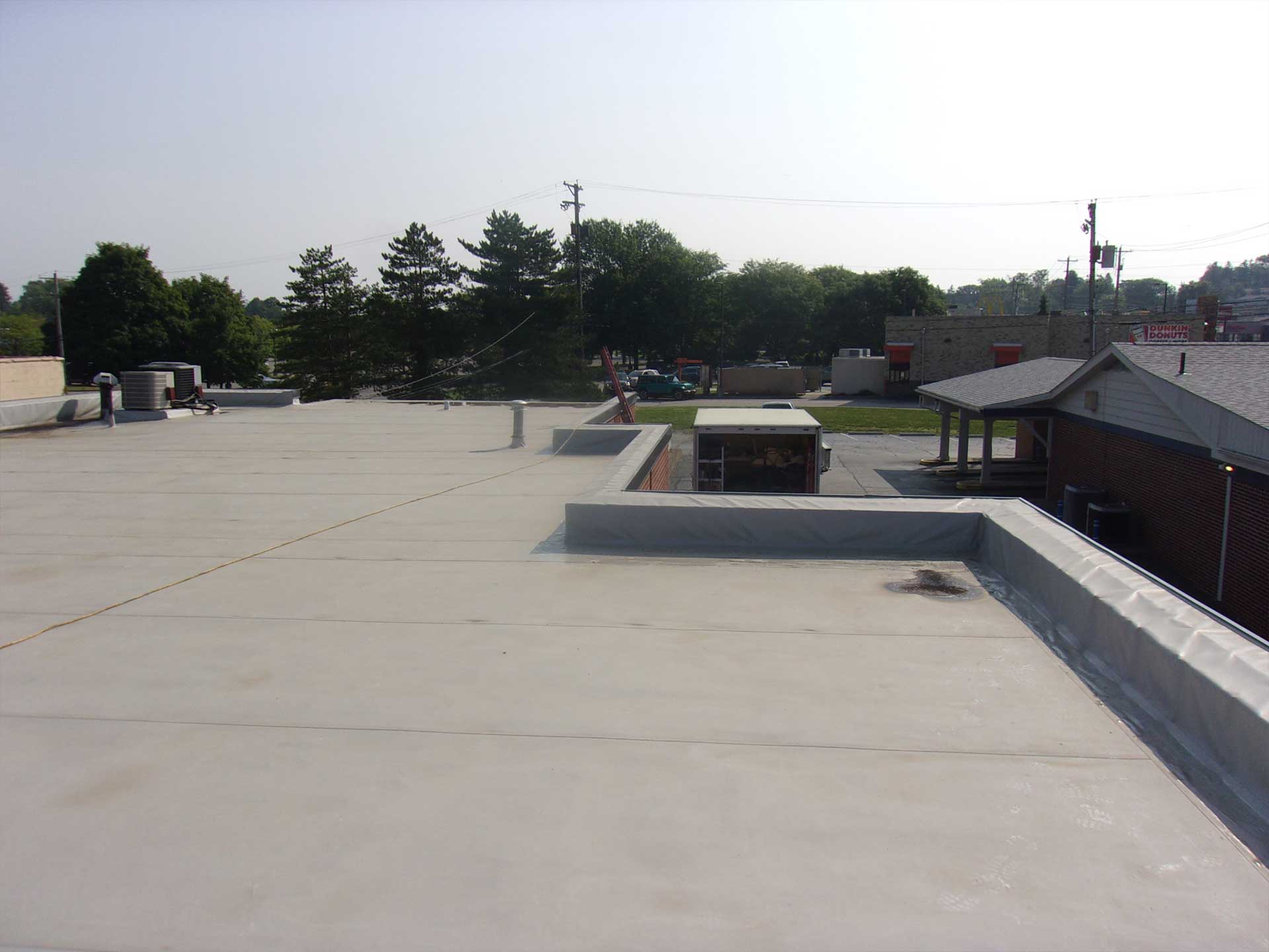 completed roof for a post office