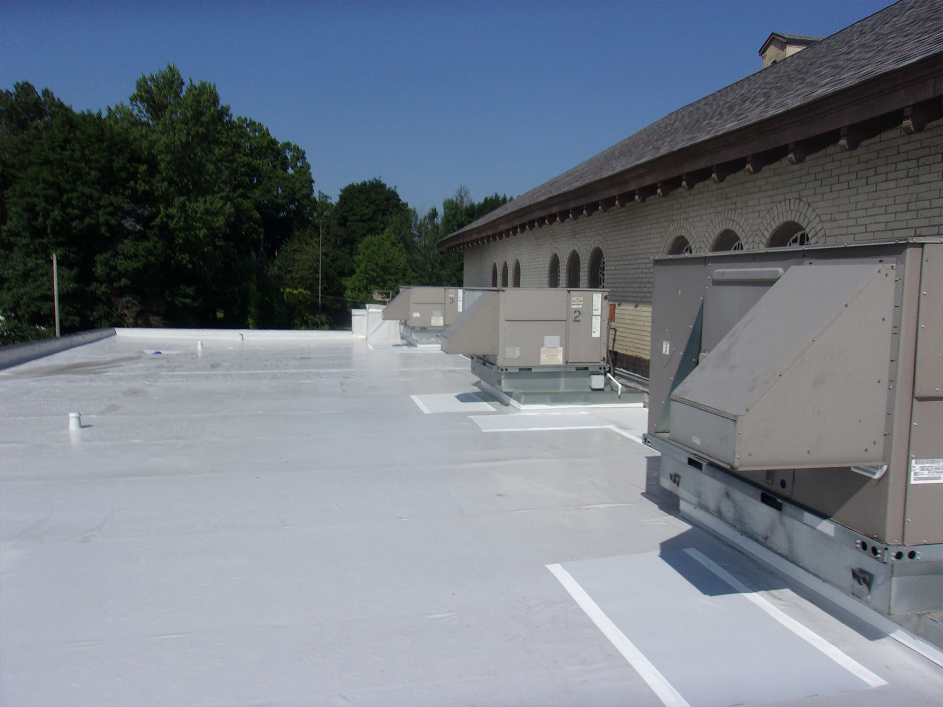 completed commercial roofing system